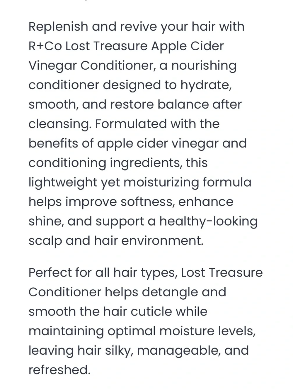 R+Co Lost Treasure Apple Cider Vinegar Conditioner